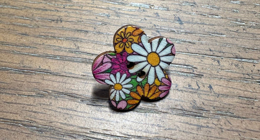Wooden  Daisy Shaped  Stud Earrings with Stainless Steel Backs in 20M Size , great gift, unique gift, studs, Floral Earrings