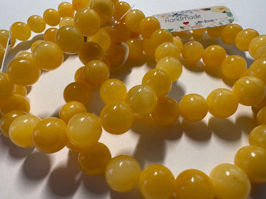 Yellow Persian Jade 8M Beads Gemstone Bracelets, great gift for girls or guys, Jade, adjustable, handmade, Protective Stone